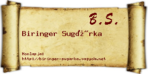 Biringer Sugárka névjegykártya